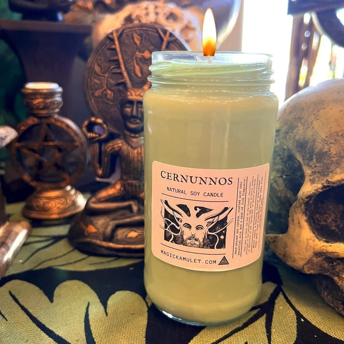 Cernunnos Jar Candle by Rev Roy – Celtic God of Nature, Fertility, and Wildlife