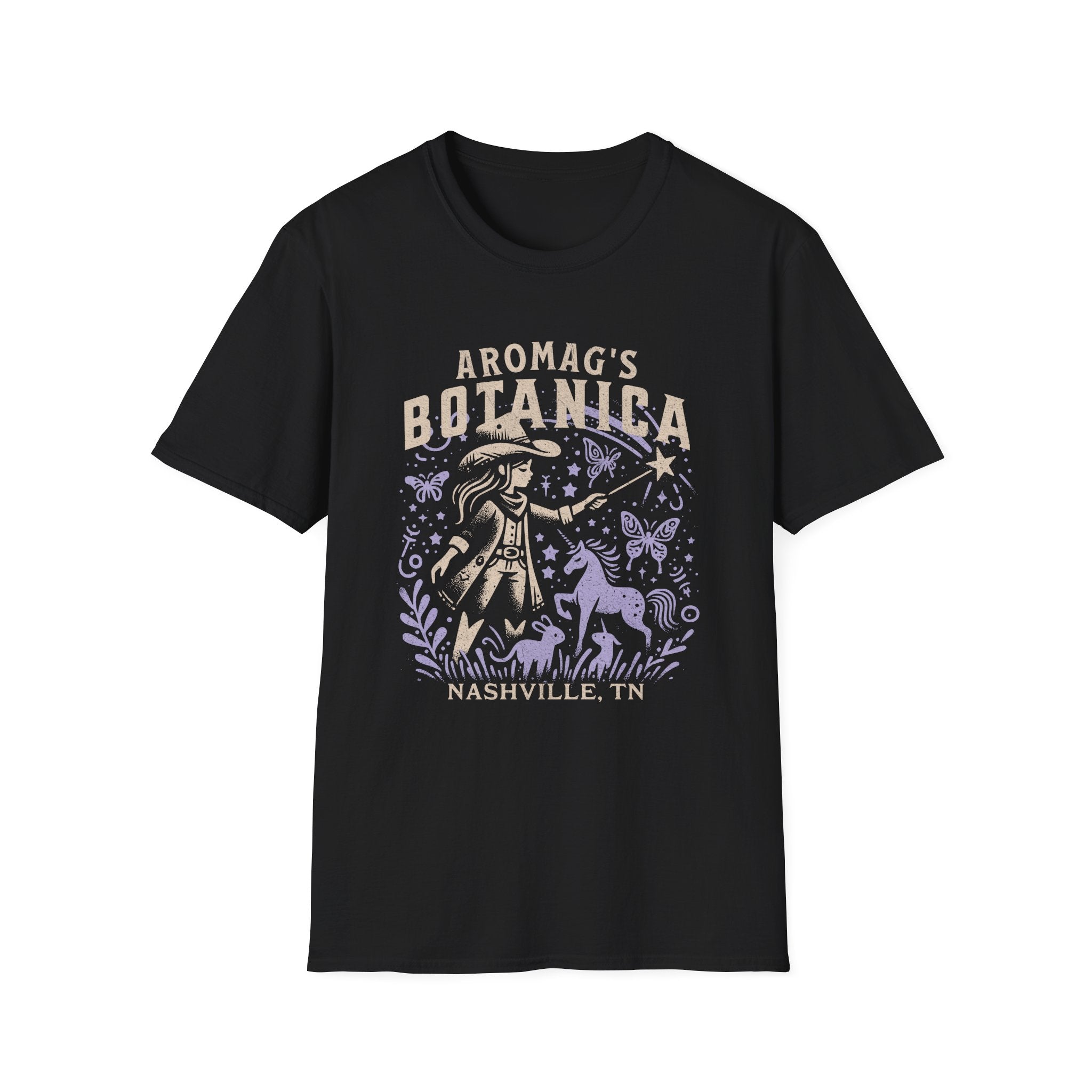 aromaG’s Botanica Nashville T-Shirt – Witchy Unicorn Cowgirl Graphic Tee