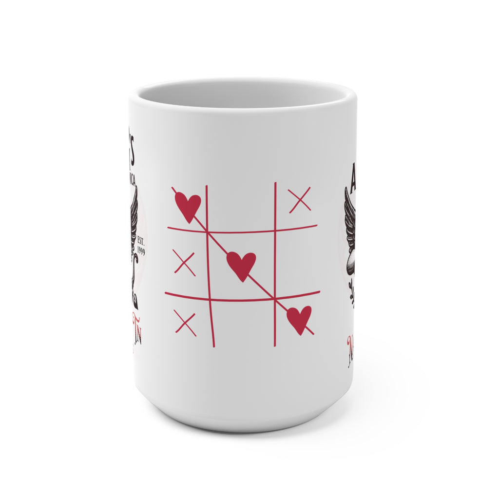 Aromagi's Botanica 15oz Mug — Vintage Cherub Valentine Tic-Tac-Toe Coffee Cup