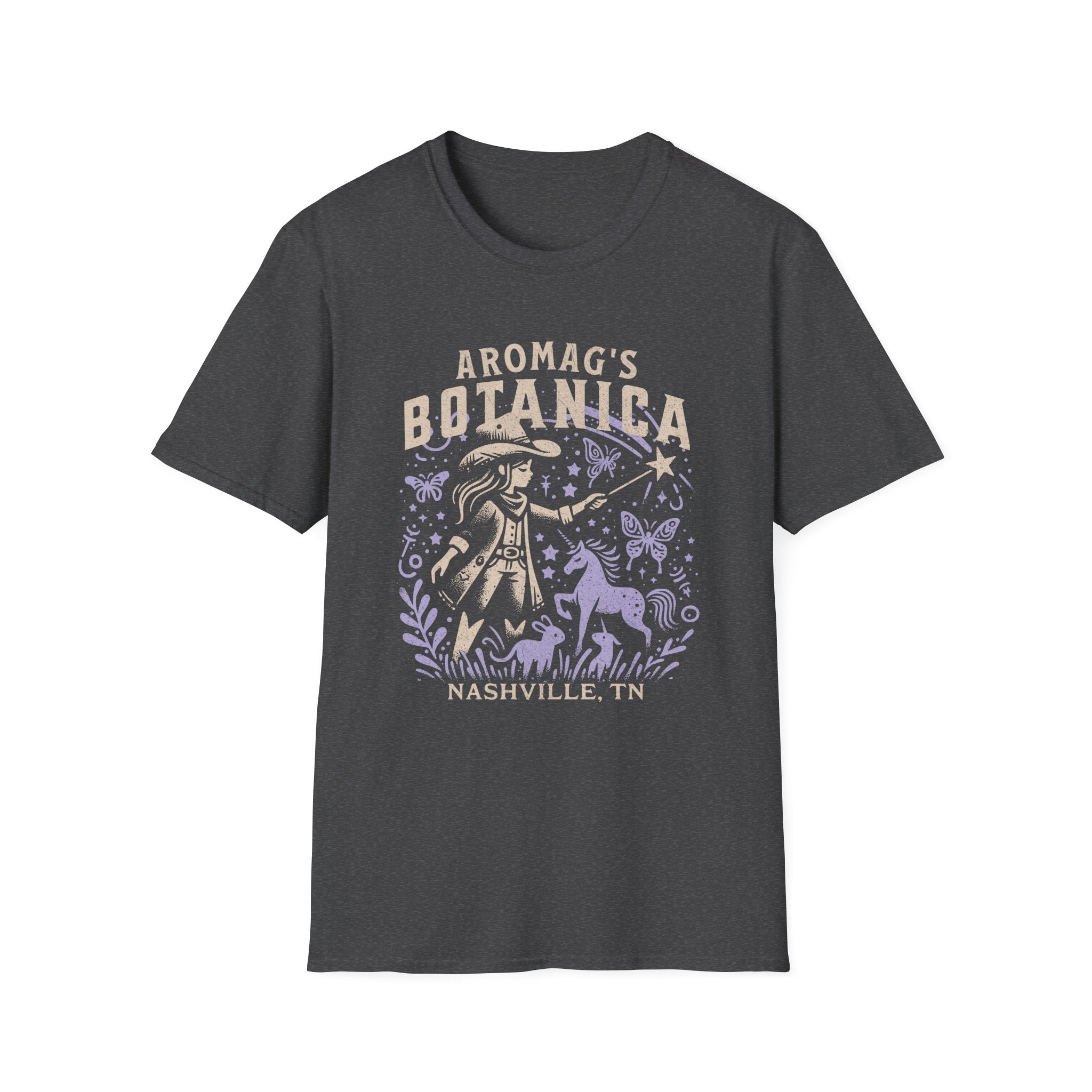 aromaG’s Botanica Nashville T-Shirt – Witchy Unicorn Cowgirl Graphic Tee