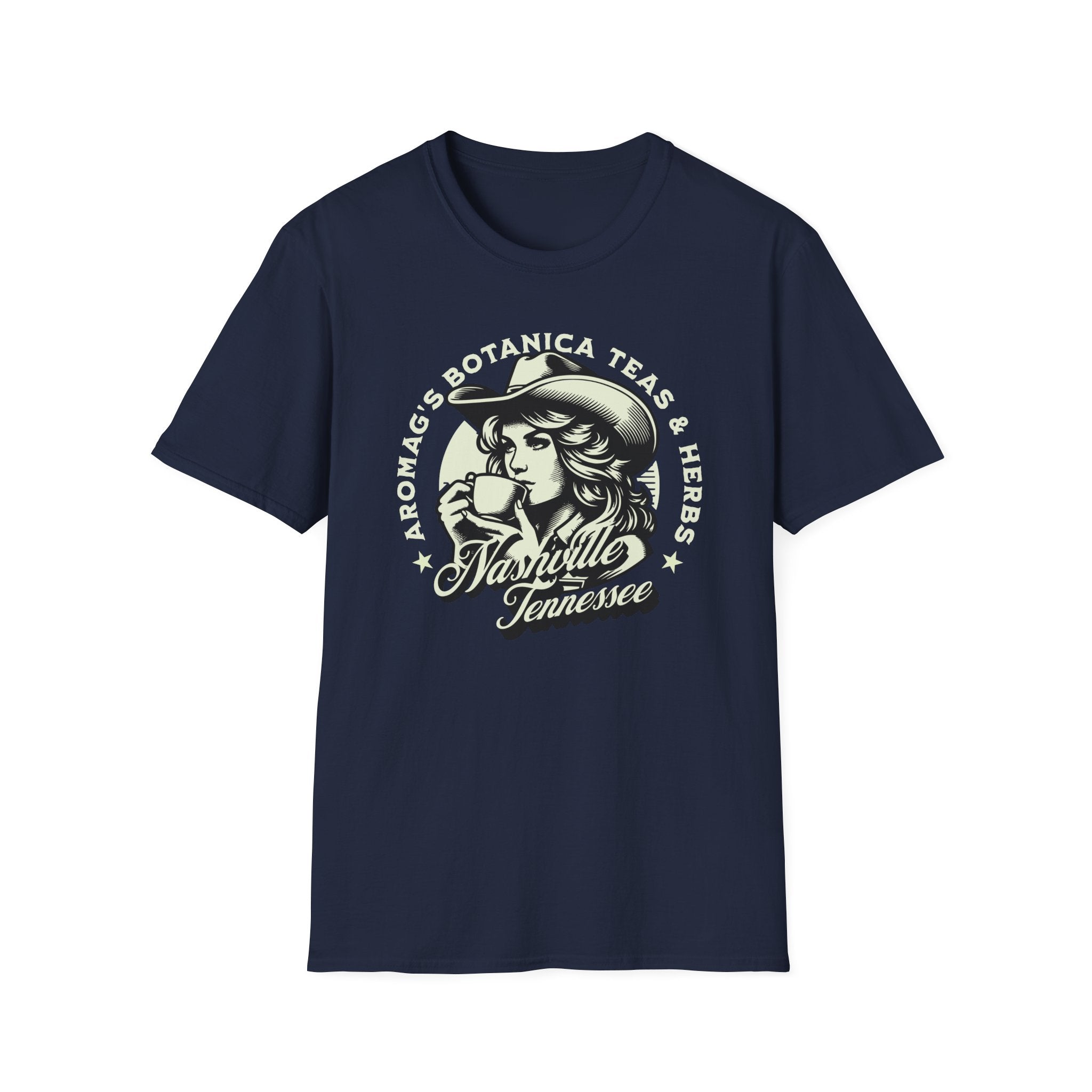 Nashville Tea & Herbs Cowgirl Graphic Tee – AromaG’s Botanica Softstyle T-Shirt