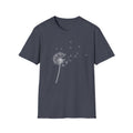 Dandelion Wishes T-Shirt — Minimal Floral Tee with Blowing Seeds