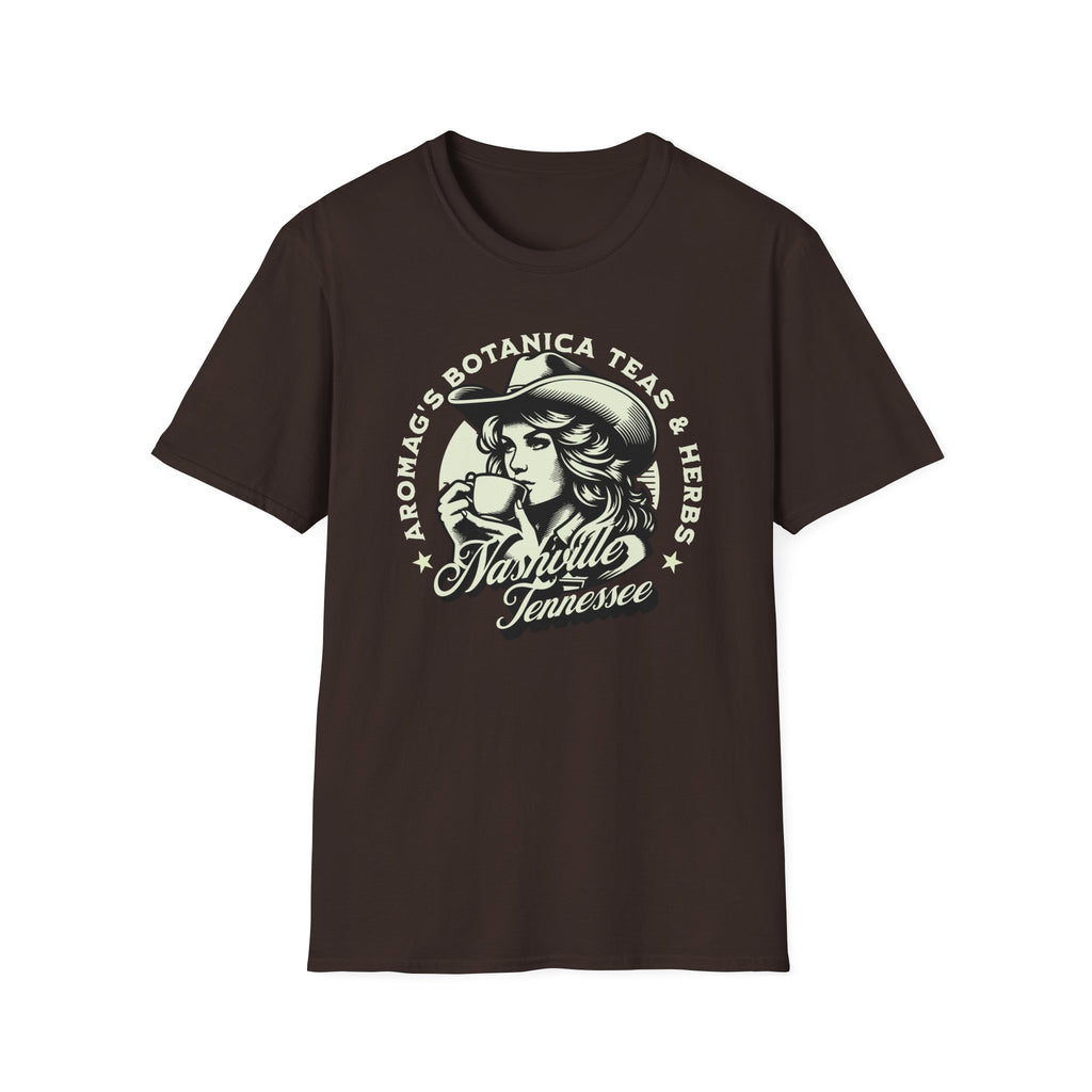 Nashville Tea & Herbs Cowgirl Graphic Tee – AromaG’s Botanica Softstyle T-Shirt