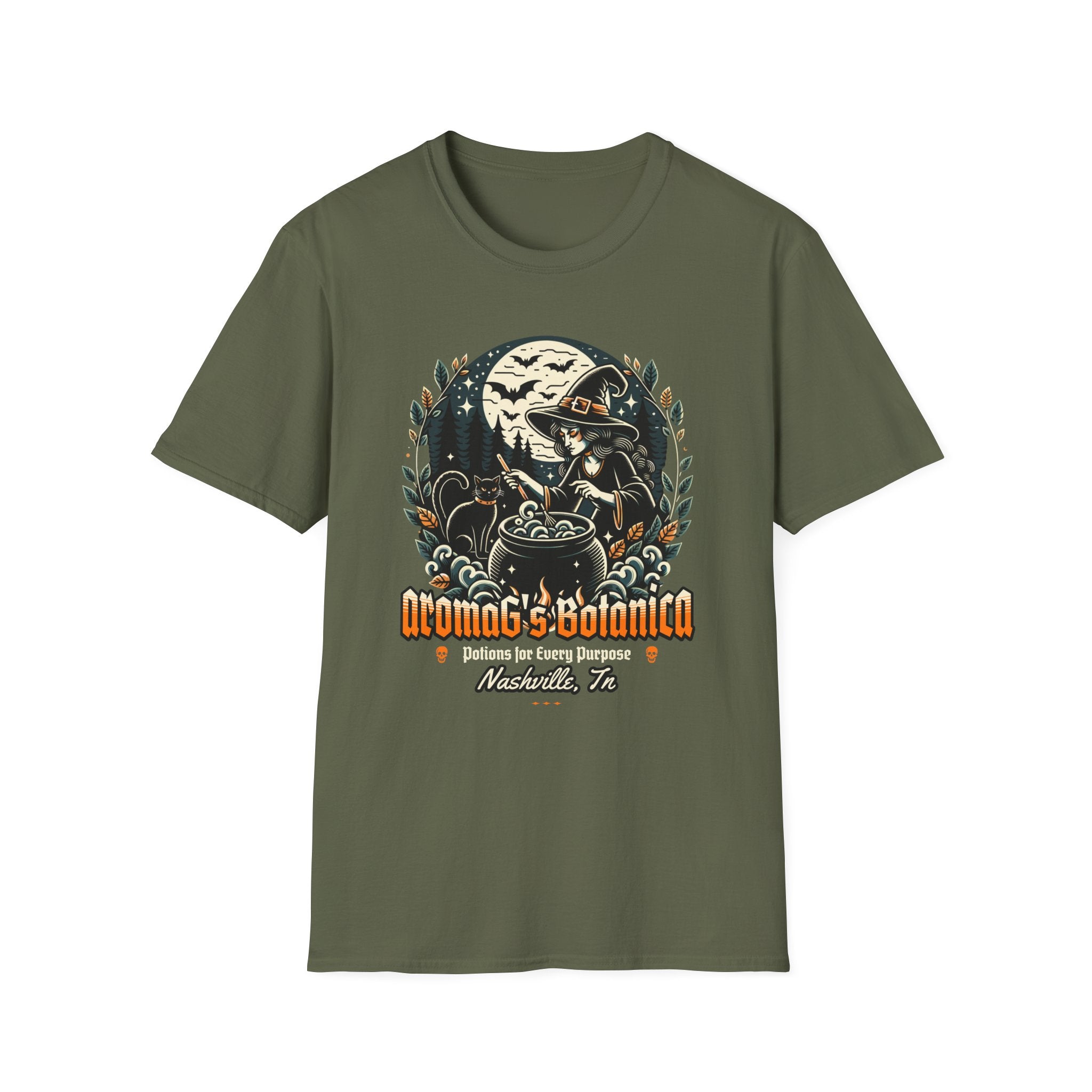 Witchy Potion Shop T-Shirt | Halloween Witch Tee, Gothic Botanical Shirt, Occult Gift for Witches