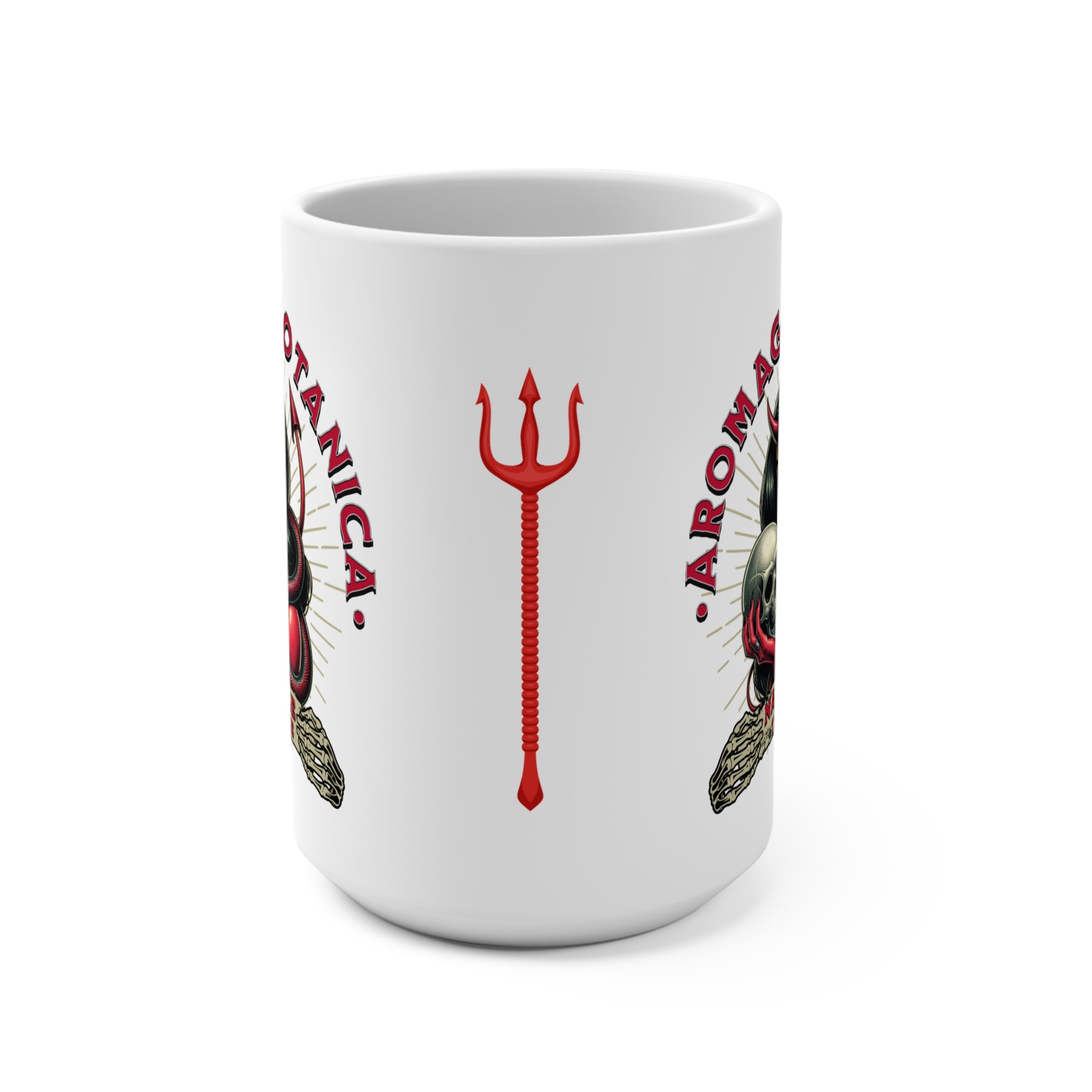 Aromac's Botanica Devil Woman 15oz Mug — Nashville Skull Coffee Cup