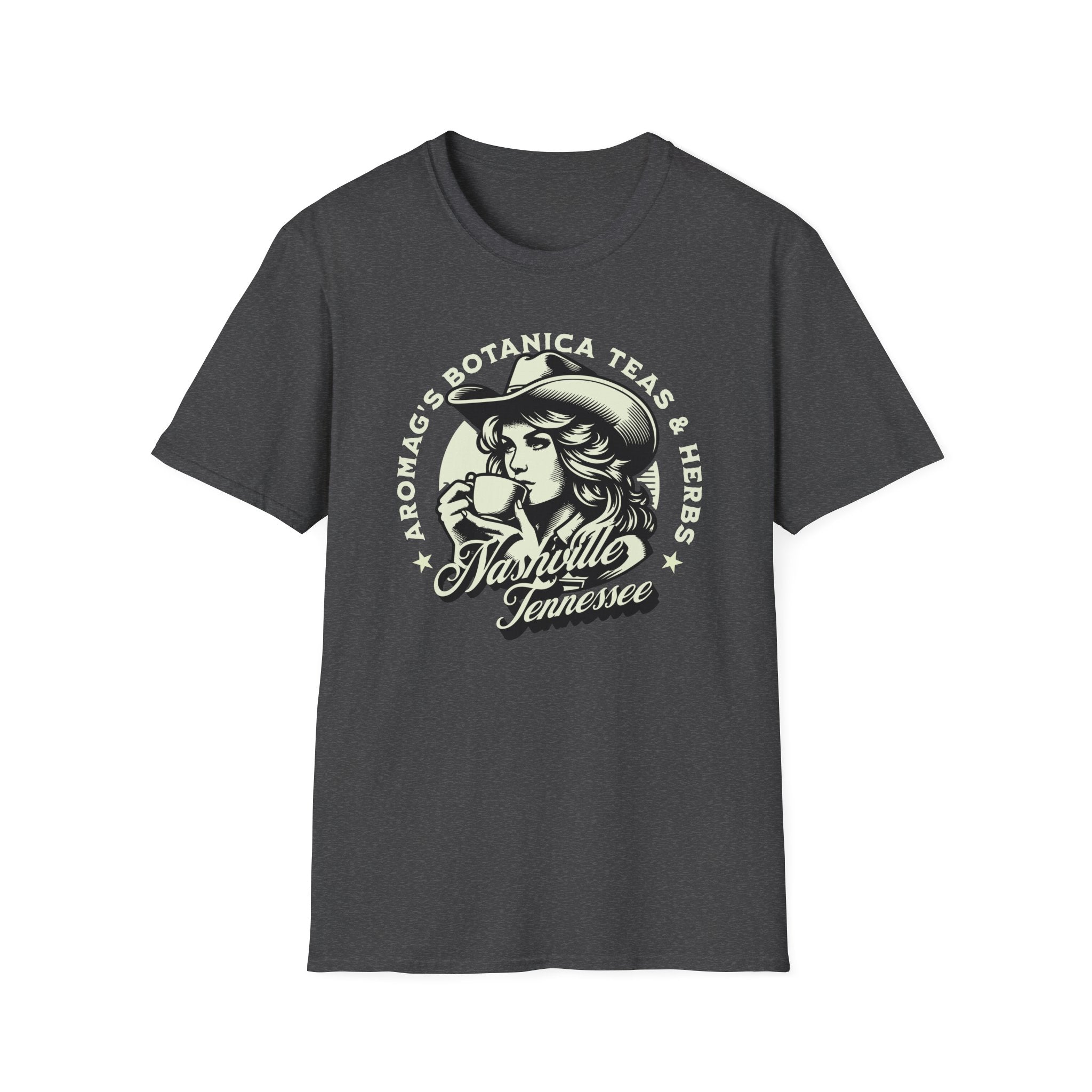 Nashville Tea & Herbs Cowgirl Graphic Tee – AromaG’s Botanica Softstyle T-Shirt