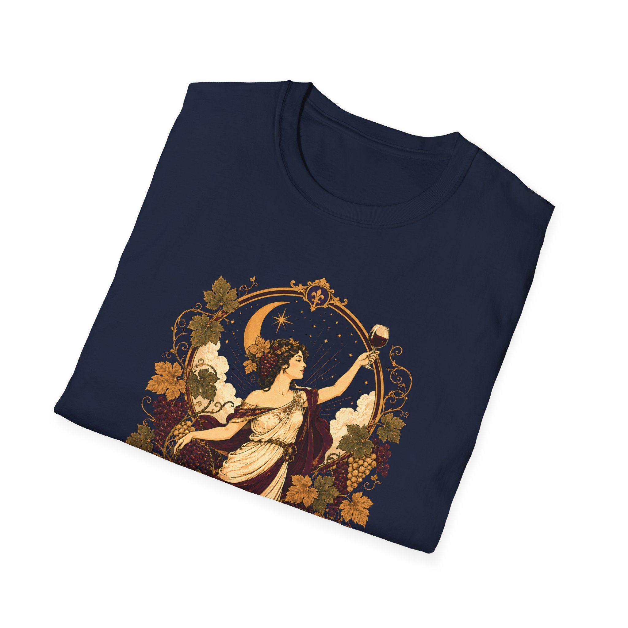Vintage Wine Goddess T-Shirt | Art Nouveau Botanical Apothecary Graphic Tee