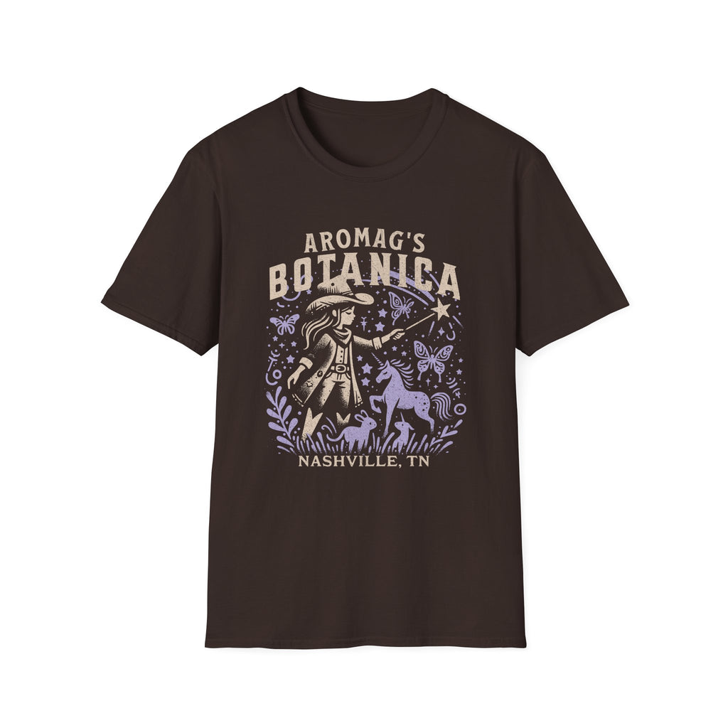 aromaG’s Botanica Nashville T-Shirt – Witchy Unicorn Cowgirl Graphic Tee