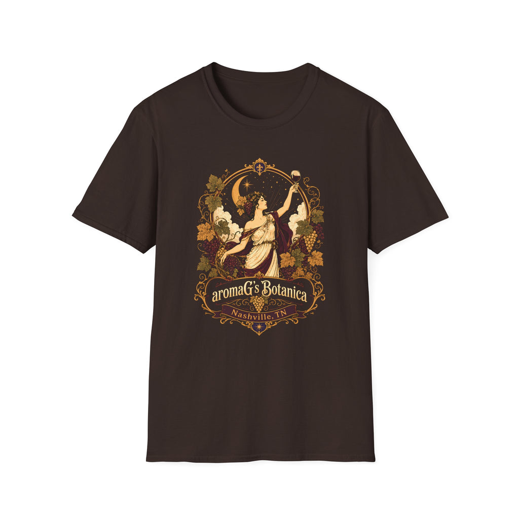 Vintage Wine Goddess T-Shirt | Art Nouveau Botanical Apothecary Graphic Tee