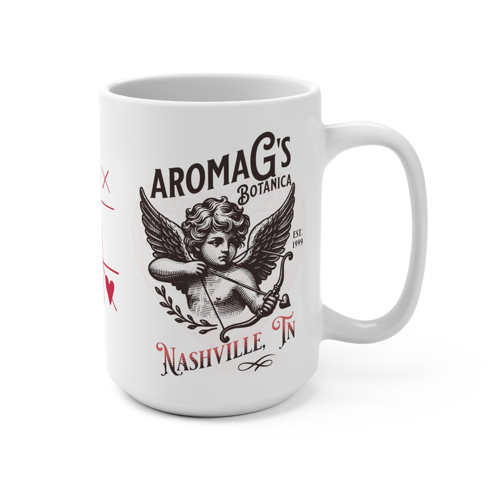 Aromagi's Botanica 15oz Mug — Vintage Cherub Valentine Tic-Tac-Toe Coffee Cup