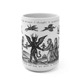 15oz Witchcraft Illustration Mug — Vintage Devil & Witches Art Coffee Cup