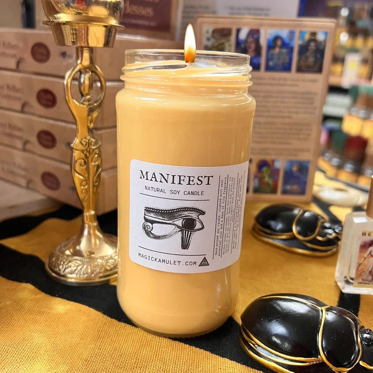 Manifest Jar Candle by Rev. Roy – Manifest Goals, Abundance, and Spiritual Intentions