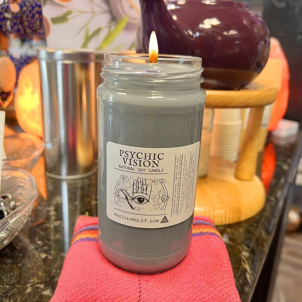 Psychic Vision Jar Candle by Rev. Roy – Enhance Intuition, Third Eye, and Spiritual Insight