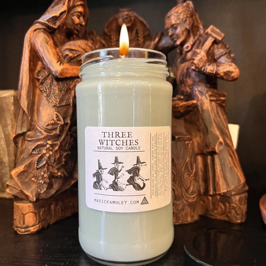 Three Witches Jar Candle by Rev. Roy – Triple Power for Magic, Protection, and Manifestation