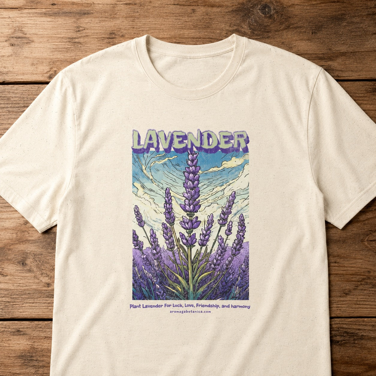 Lavender Graphic T‑Shirt — Vintage Botanical Floral Tee