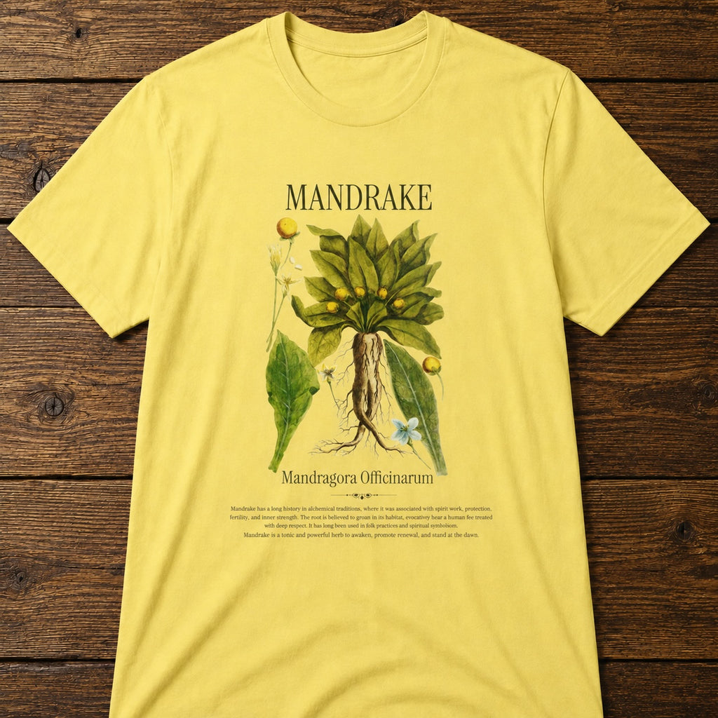 Mandrake Botanical T‑Shirt — Vintage Plant Illustration Tee