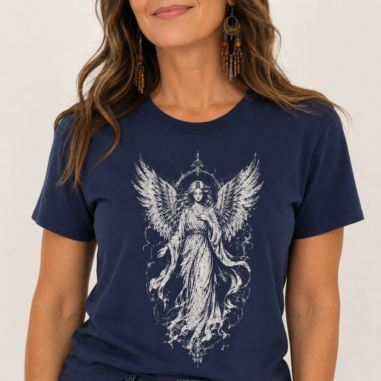 Gothic Angel Wings Graphic T-Shirt – Vintage Angel Tee