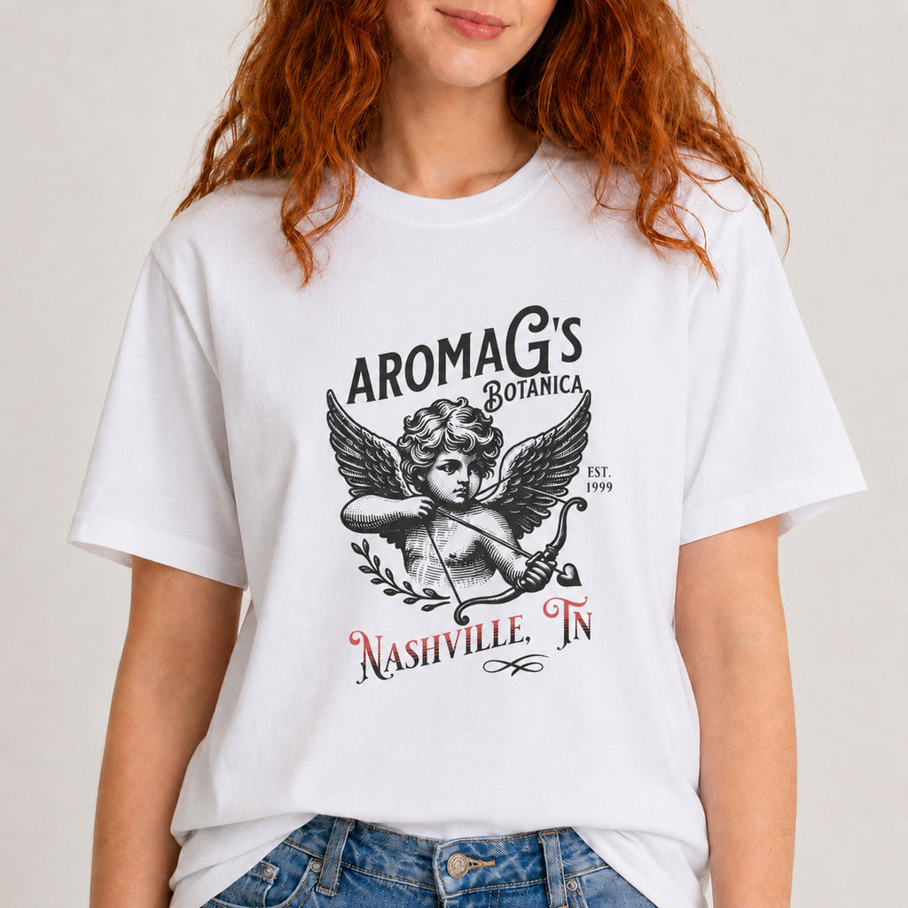AromaG’s Botanica Angel T-Shirt – Nashville Cherub Graphic Tee