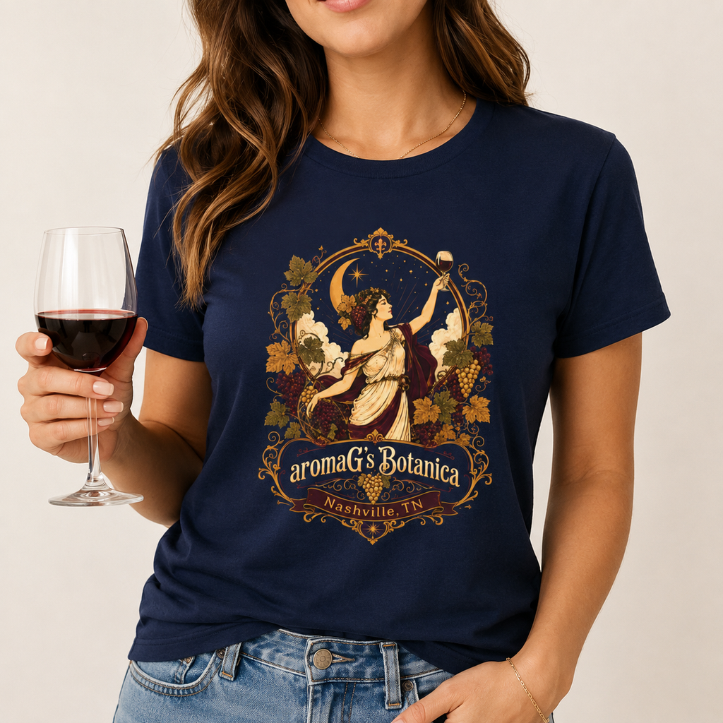 Vintage Wine Goddess T-Shirt | Art Nouveau Botanical Apothecary Graphic Tee
