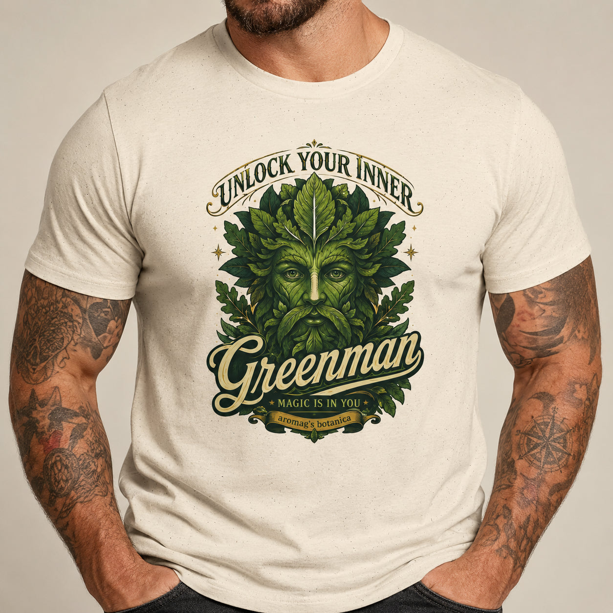 Greenman T-Shirt – Pagan Nature Spirit Graphic Tee