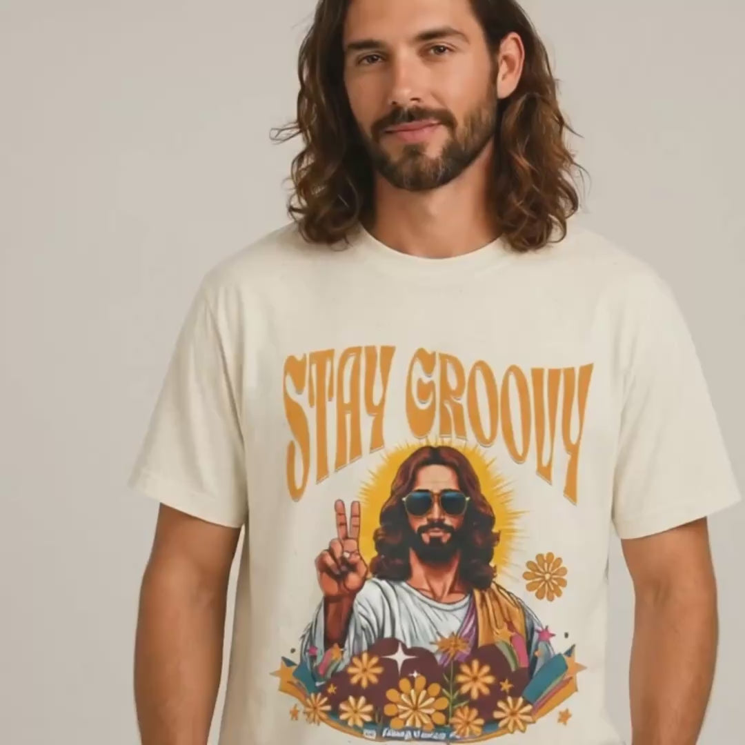 Stay Groovy Jesus T-Shirt – Retro Christian Graphic Tee
