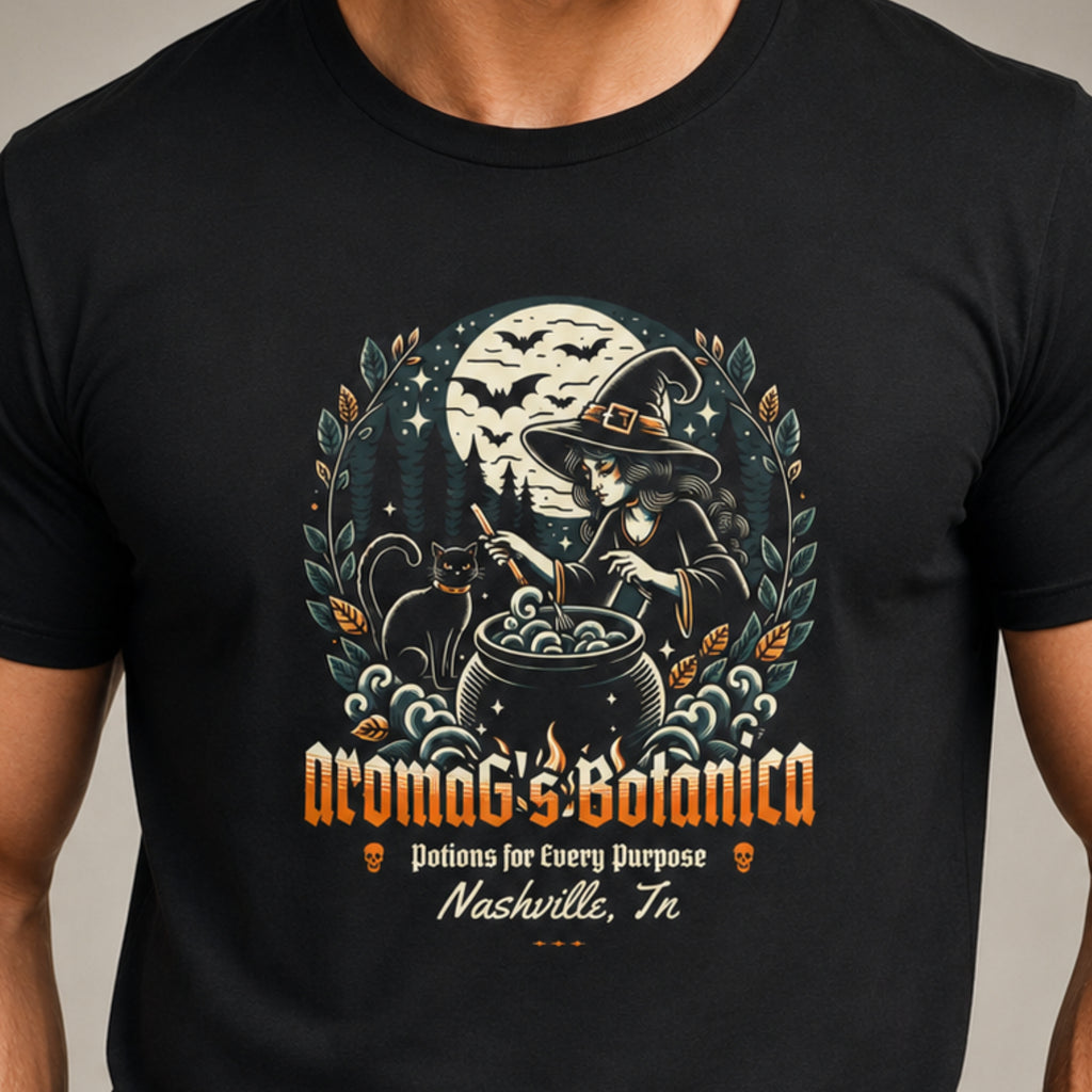 Witchy Potion Shop T-Shirt | Halloween Witch Tee, Gothic Botanical Shirt, Occult Gift for Witches